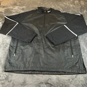 Nike Golf Pullover Windbreaker Jacket Mens Extra Large Black 1/4 Zip Lightweight